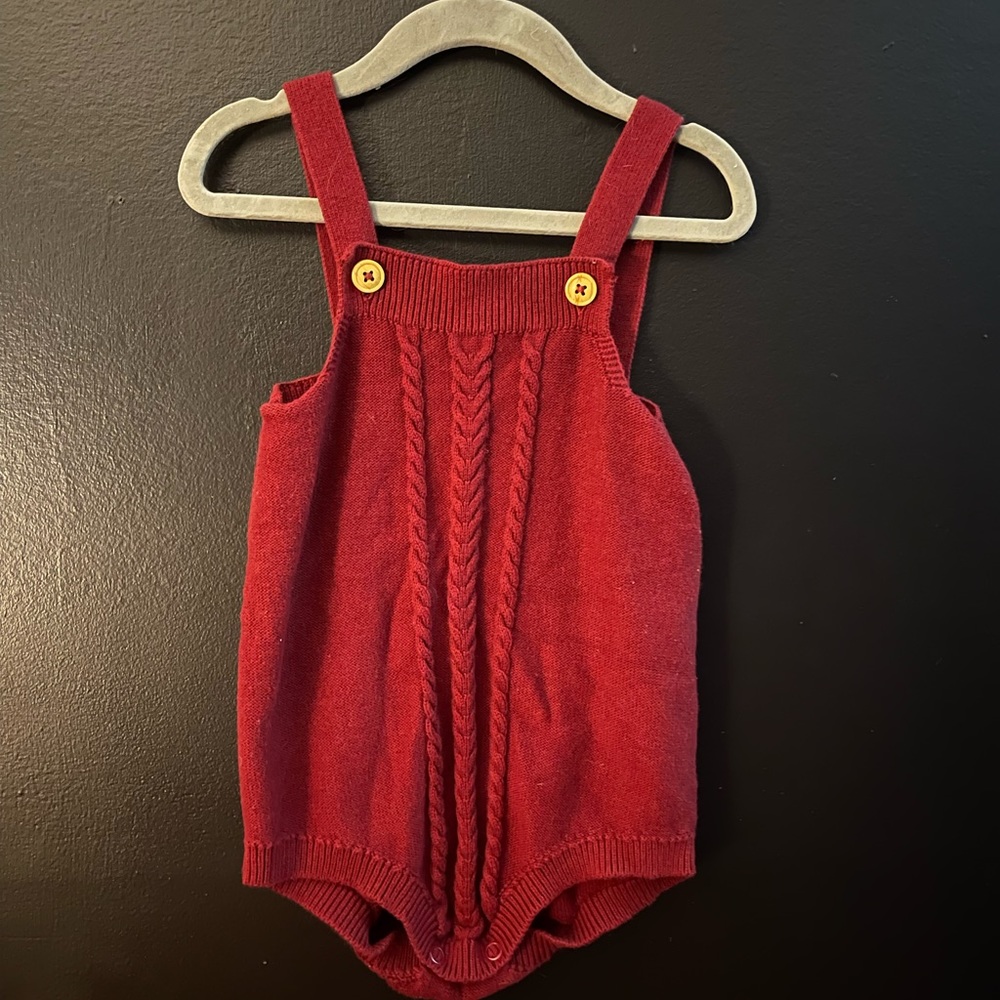 Cat & Jack burgundy sweater bubble romper